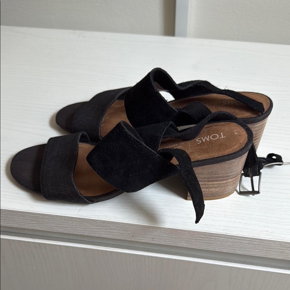 TOMS Women's Black Sandal Heels